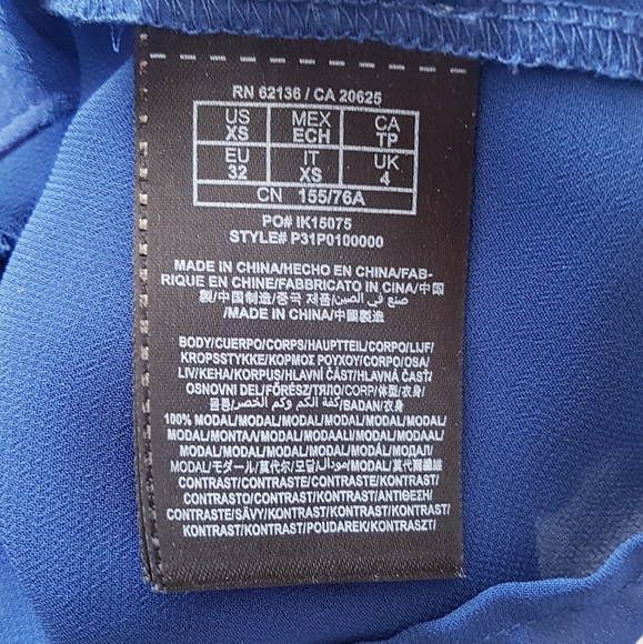 GUESS Blue Frayed Trim Tank Top - Picture 7 of 12